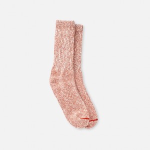 Red Wing Cotton Blend Ragg Crew Socks in Rust/White Cotton Blend | IGW560829