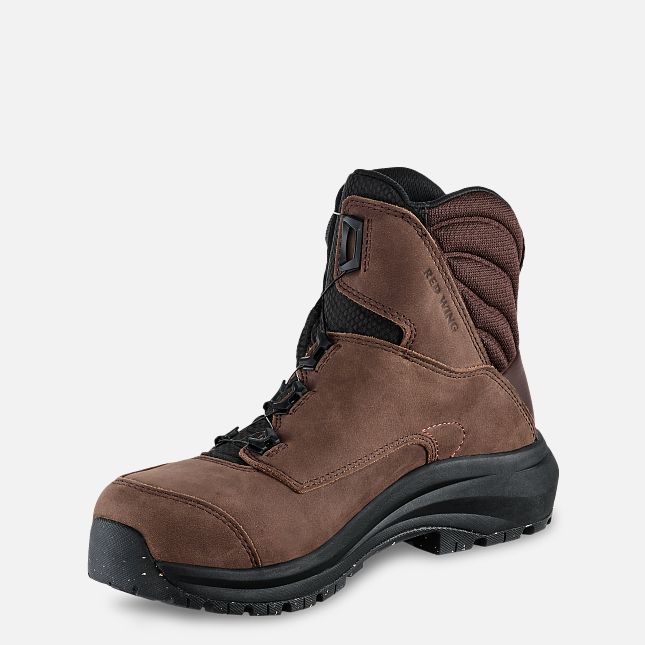 Red Wing 6-inch Waterproof BOA® Safety Toe Boot Black-Tan Fleck | VLS846239