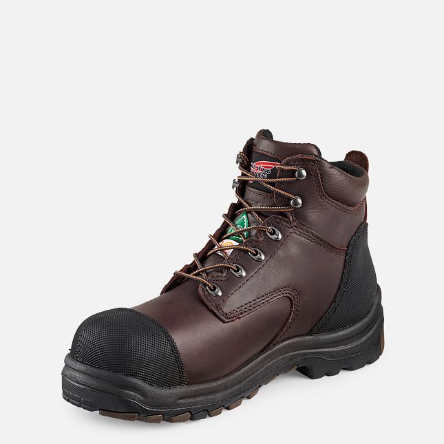 Red Wing 6-inch Waterproof CSA Safety Toe Boot Black-Brown | OYJ142859