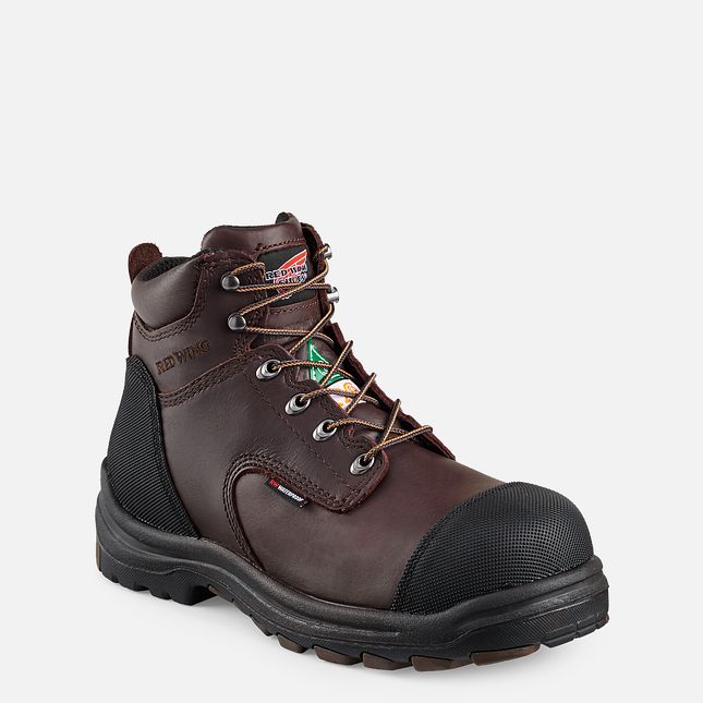 Red Wing 6-inch Waterproof CSA Safety Toe Boot Black-Brown | OYJ142859