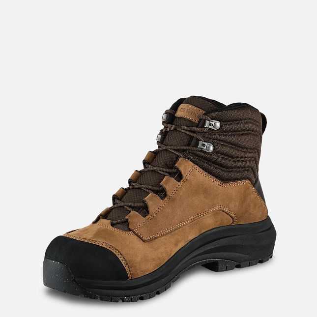 Red Wing 6-inch Waterproof Safety Toe Boot Black-Tan Fleck | DLI950684