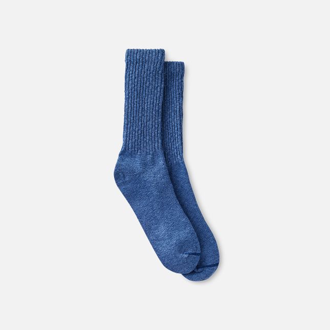 Red Wing Cotton Blend Ragg Crew Boot Socks in Over Dyed Navy/Blue Cotton Blend | QRE976283