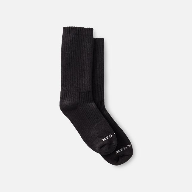 Red Wing Cushion Crew Socks in Black Cotton Blend | HKC462791