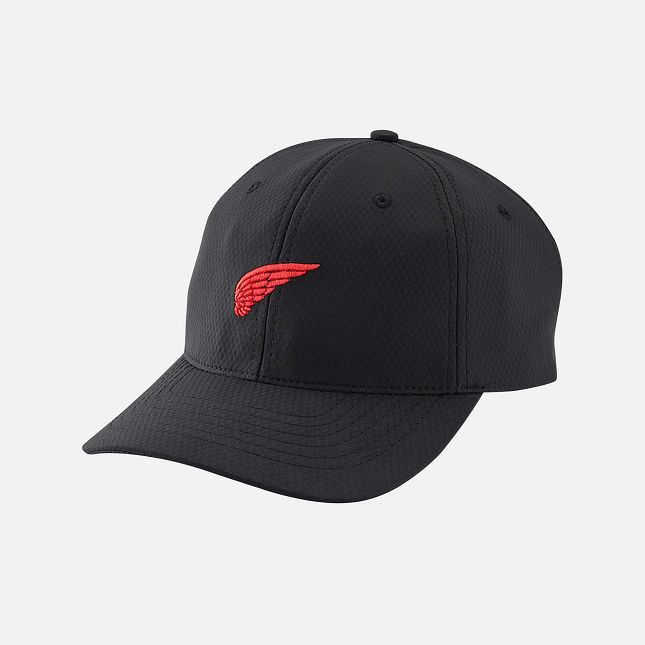 Red Wing Embroidered Wing Performance Ball Cap in Black | POK860219