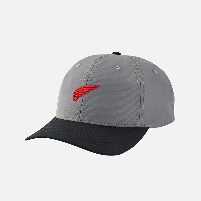 Red Wing Embroidered Wing Performance Ball Cap in Charcoal Gray | CQN706238