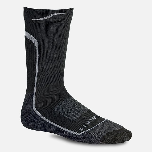 Red Wing Merino Wool Blend 3/4 Crew sock in Black & Gray | ERO321950